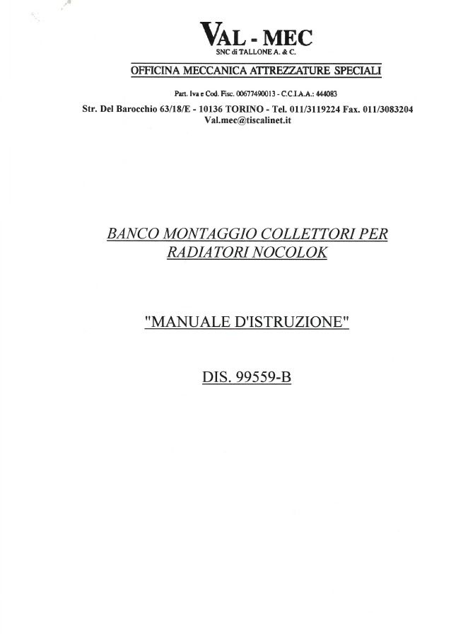 Banco montaggio Val-Mec