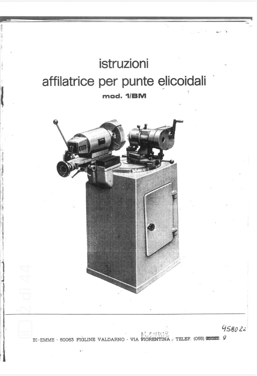 Affilatrice per punte elicoidali Mod. 1/BM