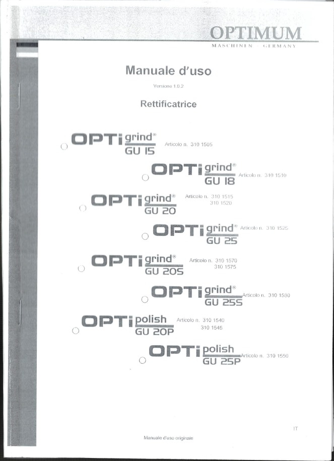Rettificatrice OPTIMUM