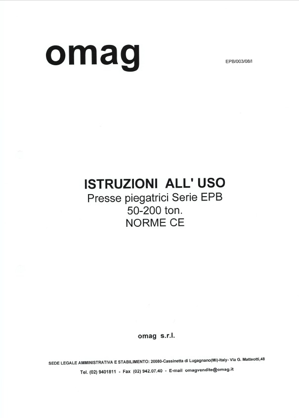 Pressa piegatrice OMAG