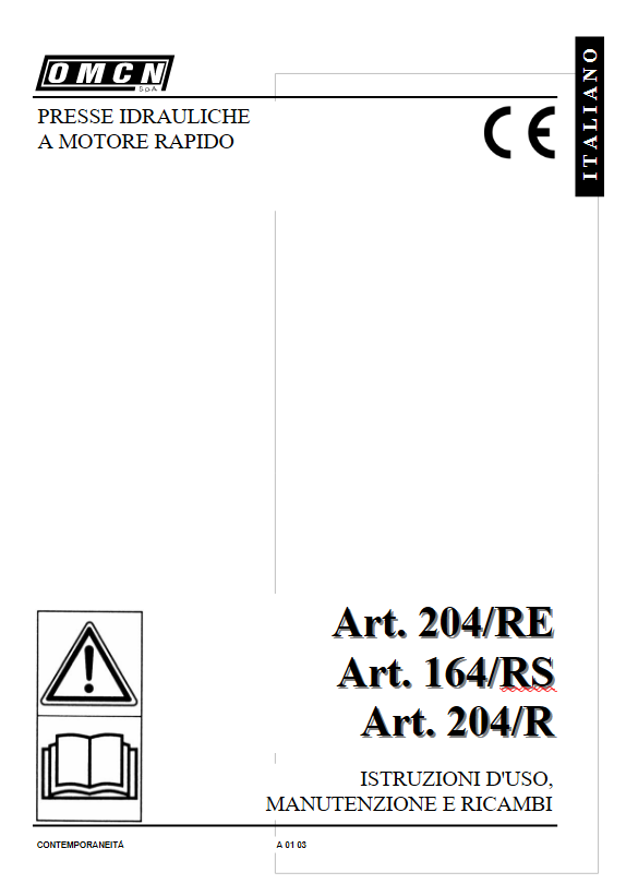 Pressa idraulica a motore rapido OMCN