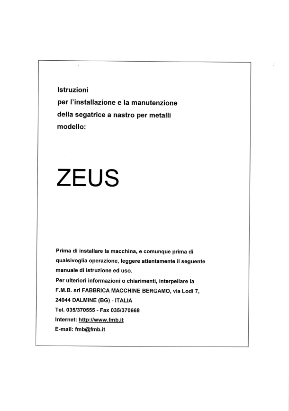 Sega a nastro Zeus